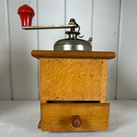Antique Wood & Metal Coffee Grinder made in West Germany - Picture 8 of 13